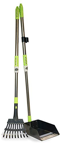 Spotty Aluminum Telescoping Metal Handled Poop Tray with Rake Sturdy Lightweight Pooper Scooper Extends 43 Long Scoop Great for Large & Small Dogs (2154)