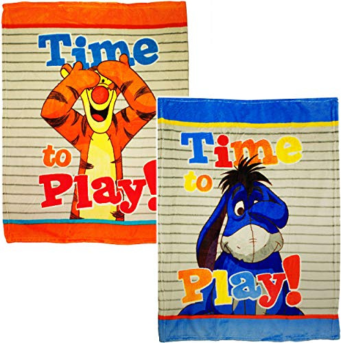 alles-meine.de GmbH 2 TLG. Set - Kuscheldecke/Fleecedecke - Pooh Bär - 75 cm * 100 cm - Decke aus Fleece - für Mädchen Jungen - Schmusedecke - Winter Sommer Jungendecke Mädchen..