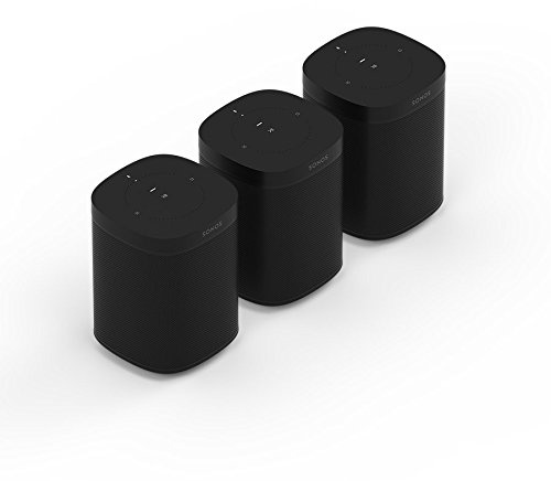 Sonos One Smart Speaker - Set di 3 altoparlanti intelligenti WLAN con controllo vocale Alexa e AirPlay - Tre altoparlanti multiroom per streaming musicale illimitato