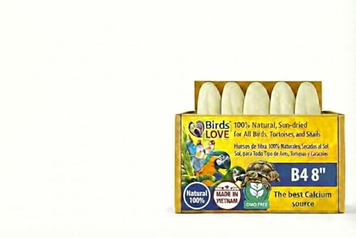 Birds LOVE 7.5-8 Cuttlebones for Birds – 100% Natural Sun-Dried Calcium & Beak Conditioning Supplement for Parakeets, Budgies, Cockatiels, Finches & Canaries – 4 lb with Holder – Made in Vietnam