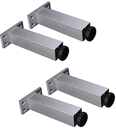 Silent Non-Slip Adjustable Wooden Bed Beam Bed Side Reinforcement Aluminum Alloy Bed Legs,Furniture Bathroom Cabinet Legs Sofa Table Support Legs,6-40cm,with Screws,4pcs (8cm/3.1in)