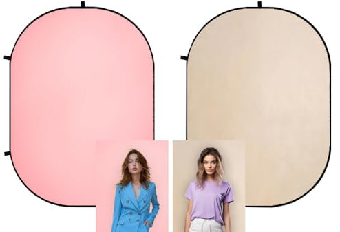 Kate 1,5x2m Rosa/Beige Falthintergrund Fotografie Faltbarer Studio Hintergrund Faltender Hintergrund für Online Meeting Video Hintergründe Außenaufnahmen Professionelle Studio Portrait Requisiten