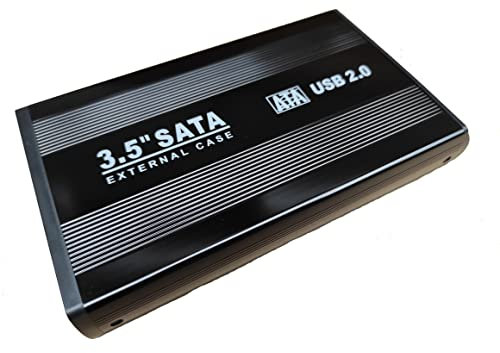 Link-e: Caja externa de almacenamiento USB 2.0 de aluminio compatible con disco duro SATA 3.5