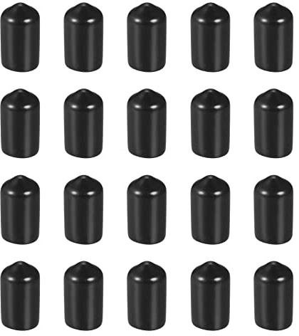 DMiotech 20 Pack 5/16 ID Black Screw Thread Protectors Rubber End Caps Bolt Covers for Screw Bolt Furniture Pipe