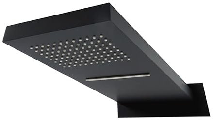 vanvilla Duschkopf Regenduschkopf Regendusche Schwall Regenbrause Brausekopf 50cm x 23 cm schwarz matt P2