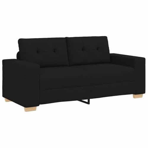 vidaXL Zweisitzer-Sofa Schwarz 140 cm Stoff