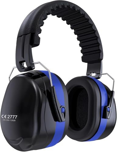 YingErTool Ear Defenders SNR 34 Casque de protection auditive réglable avec réduction du bruit pour l'autisme, le bricolage, la tonte, la construction, les protections auditives, bleu, taille unique