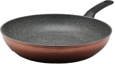 Akinda Home - Padella 30 cm in alluminio forgiato rame lucido - padella 30cm - padella rame - padella marmo - padella induzione - padella antiaderente