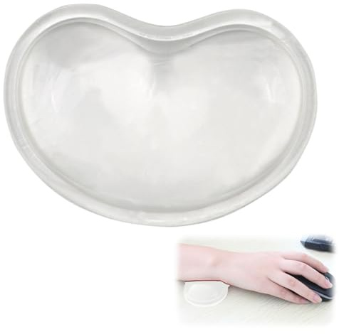BEPSYOM Repose-Poignet en Gel Souple Coussin Ergonomique en Silicone pour Souris, Bureau, Ordinateur, Gaming (Transparent)