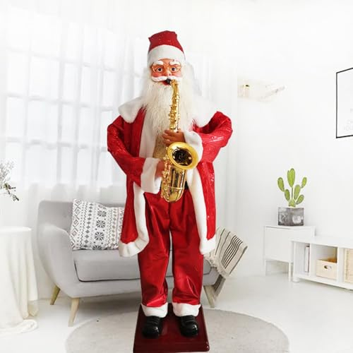 CFDZCP Babbo Natale Che Canta E Balla, Statua Elettrica A Grandezza Naturale da 1,8 M, Figura Musicale Animata in Movimento, Decorazione Natalizia for L'ingresso del Centro Commerciale Dell'hotel(2)