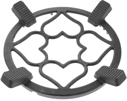 SEWACC Support pour Wok en Fonte Antidérapant Grille de Cuisson Résistante à la Chaleur Compatible Plaque de Cuisson à Gaz Accessoire Stable pour Casseroles Cafetières et Petites