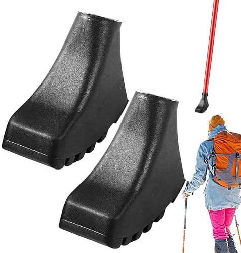 Protections Pointes – En Caoutchouc | Lot De 2 Protections Pour Pointes Bâtons De Marche Et Cannes Capuchons Antidérapants kompatibel Avec La Plupart des Bâtons trekking standarder