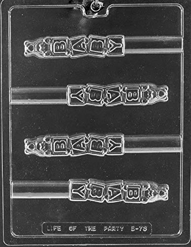 Grandmama's Goodies B073 Baby Block Pretzel Lollipop Lolly Shower Chocolate Candy Soap Mold with Exclusive Molding Instructions …