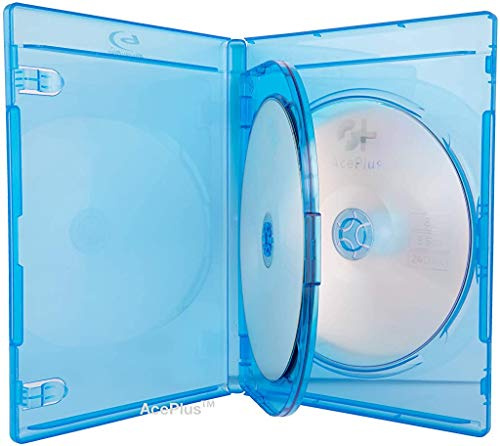 AcePlus Premium Blu-ray Triple 3-Disc Replacement Cases 12mm Thickness with Screen Printed Logo and Wrap Around Clear Plastic Sleeve (10-Pack)