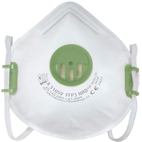 Oxyline 10x X310SV FFP3 NR D demi-masque respiratoire anti-poussière jetable avec valve