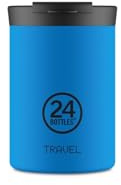 24BOTTLES Travel Tumbler - Tazza Termica da Viaggio, Caffe, Te, Bevande Acciaio Inox, 350 ml, Termos Caffè 100% Ermetico, 6hHot/24hCold, Borraccia Termica Mug, Design Italiano, Pacific Beach