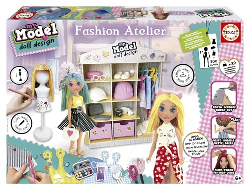 Educa - My Model Doll Design Fashion Atelier | Comprend Une Armoire, Un Mannequin et Plus de 300 Looks. Créez et concevez Votre poupée Personnalisable, devenez Designer et styliste. 6 Ans (19350)