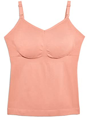 KNIX BlissFit Nursing Tank - Leakproof Wireless Maternity Bra Top for Breastfeeding - Pink Ginger, Medium Plus (34E-G)