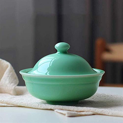 AUGUSE Keramik-Kasserolle, Auflaufform, Suppentopf, Mini-Keramik-Eintopf, mit Deckel, Dampf-Suppentopf, Schüssel, Mikrowellen-Keramikschüssel, kleiner Suppentopf, Nudelschale für Zuhause, Büro,