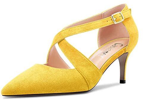 Castamere Mujer Medio Aguja Heel Puntiaguada Punta Pumps Correa Cruzada Sexy Clásico 6.5 CM Heels