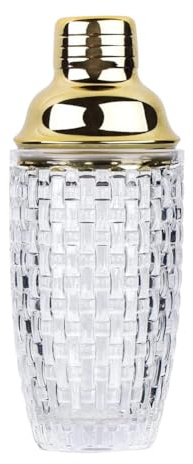 375 ml cocktailblandare i glas – glasblandare för cocktail, gyllene cocktailshakers och cocktailshakers, lätt att installera och använda