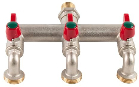 Robinet Double Sortie 1/2 - 3/4 avec Adaptateur Lave-linge - Robinet Exterieur Jardin, Robinet Antigel -10 ℃, Résistance à Haute Température 120 ℃, Antirouille, Robinet Machine à Laver, Laiton