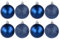 UKDeals Direct® Navy Blue Christmas Decoration 8 Pack 50mm Glitter/Plain Baubles