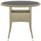 Hovothy Garten-Esstisch Runde Gartentisch Teetisch Multifunktionalen Couchtisch für Essen im Freien für Terrasse Hinterhof oder Garten Gartenmöbelstück Eleganten Design Beige 80x75 cm