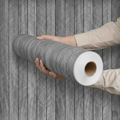 ANBILILA Carta da Parati Adesiva Legno 3D 40x300cm,Effetto Rustico Naturale,Rotolo PVC Impermeabile Lavabile,Rivestimento Adesivo per Mobili Vecchi,Cucina,Soggiorno,Camera,Pareti,Fai da Te