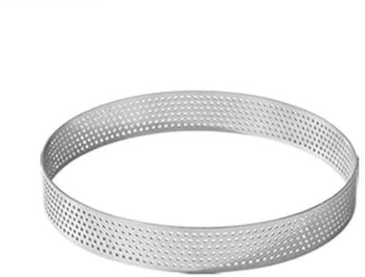 MoSundi Juego de anillos perforados para tartas de 5/6/7/8 cm, moldes de acero inoxidable para tartas y postres en capas, 10 piezas de 7 cm