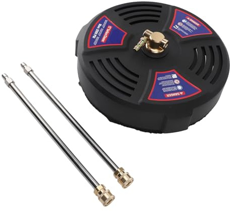 Yosoo Health Gear Limpiador de Superficies de Lavadora a Presión de 13 Pulgadas, Limpiador de Superficies de Latón de Acero Inoxidable ABS, 2500 PSI con 2 Varillas de Extensión para Calzadas,