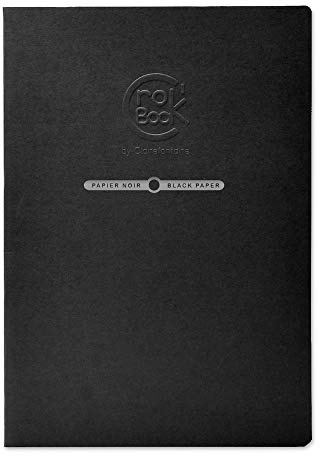 Clairefontaine 60316C Crok'Book skissblock 120g svart 20 ark 21 x 29,7 cm för skissning, notering eller ritning 1 styck svart