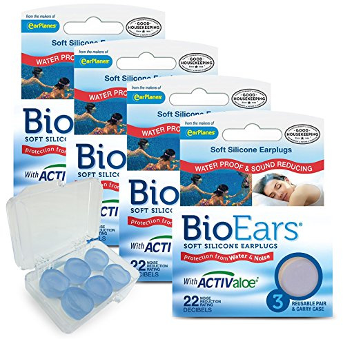 BioEars Mjuka öronproppar i silikon multipack (4-pack (12 par))