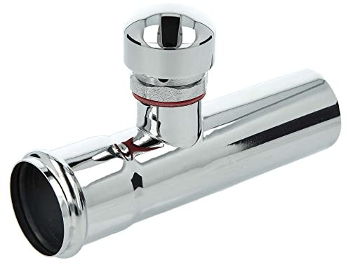 Tube d'extension chromé de 125 mm avec aérateur de tuyau pour siphon anti-odeurs