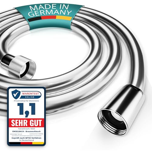 Engelbach® Duschschlauch 2m aus Kunststoff - Brauseschlauch mit Standard Anschluss - Flexibel & Trinkwassergeprüft - Made in Germany