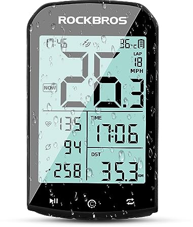 ROCKBROS Bike Computer Wireless Cycling Computers ANT+ Bluetooth Bicycle Computer Mini Speedometer Odometer Waterproof 2.9inch LCD Screen GPS/BDS/Galileo Position System