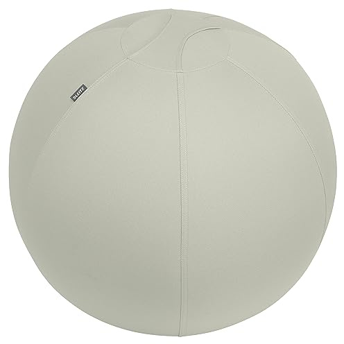 Ballon d'assise Leitz Ergo Active, fonction anti-basculement, alternative ergonomique à la chaise de bureau, diamètre 65 cm, housse en tissu, pompe à air manuelle, 2 bouchons, Gris Clair, 65420085