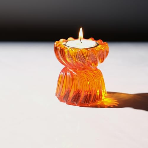 ICNBUYS Soporte para Velas Twizzle Twist, Portavelas Decorativo para tealight, Elegante Escultura en Espiral, Adorno para el hogar, Regalo de inauguración de casa, Portavelas Resina Altura 7,6 cm