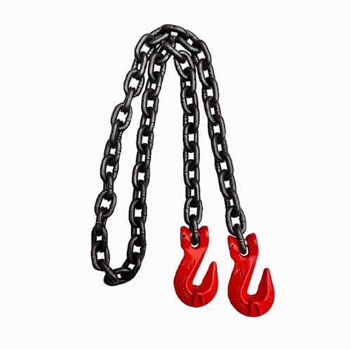 Cadena de remolque de obstáculo para coche con ganchos de agarre de horquilla, cadena de transporte G80 resistente para remolque, amarre y avería de coche, carga de trabajo segura de 3.3 libras