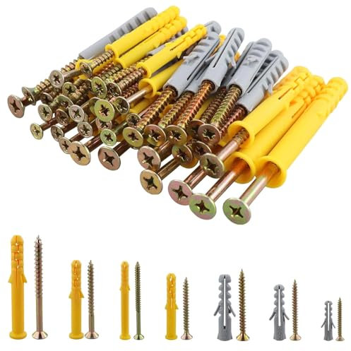 Juego de 270 tacos de pared y tornillos para placas de yeso (tornillos y tacos de expansión para cargas pesadas) (M5/6/8/10)