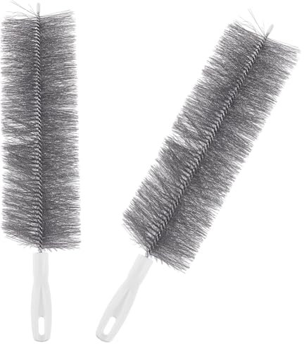 CREATCABIN 2 Cepillo de Limpieza para Ventiladores, Cepillo Flexible para Quitar el Polvo de Nailon Gris, Multifuncional, Reutilizable, Lavable, Cabezal de Microfibra Flexible, Colector de Polvo para