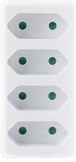 CILIA Presa Multipla 4 Prese Europee con Protezione Bambini, Bianco - Adattatore di Corrente a 4 Gang senza Interruttore, 2300W Max, Contatto Terra, Spina Sicura per Bambini, Europlug (1)