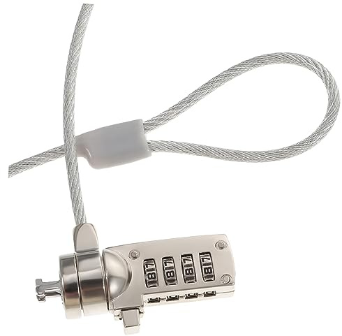 LABRIMP Câble Antivol Robuste pour Ordinateur Portable en Acier Argenté Câble de Sécurité Compatible Universellement Verrouillage par Mot de Passe de 1,8 M pour Usage Professionnel