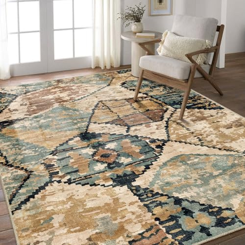 Area Rugs - 160x230cm Rugs for Living Room,Non Slip Indoor Boho Area Rug Carpet Home Décor for Entryway, Bedroom, Dining Room, Abstract