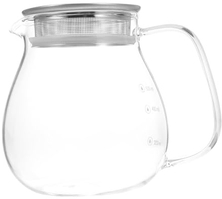 WEKADRIN Caffettiera Espresso Manuale in Vetro e Acciaio con Coperchio Caraffa Portatile per Caffè Profumato Design Robusto e Pratico per Uso Domestico