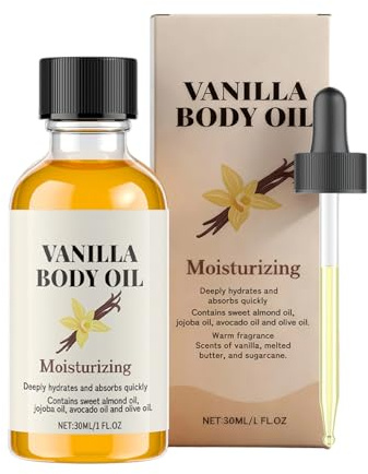 Vanilla Body Oil, With Deep Hydration And Glow Boost, 30ml, Moisturizing Body Oil, Glowing Skin Moisturizer, Lightly Scented And Nourishes, For Women