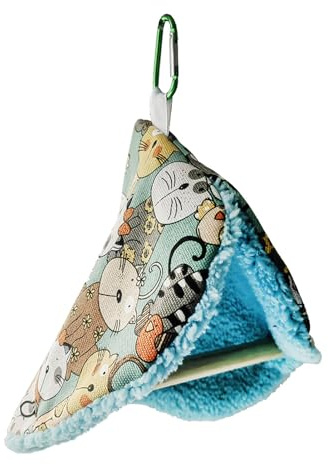 Aves Snuggle Hut - Cama de pájaro colgante con percha, tienda de jaula versátil | Hábitat ligero y suave para loros, para periquitos, calopsitas, periquitos, pájaros pequeños y medianos