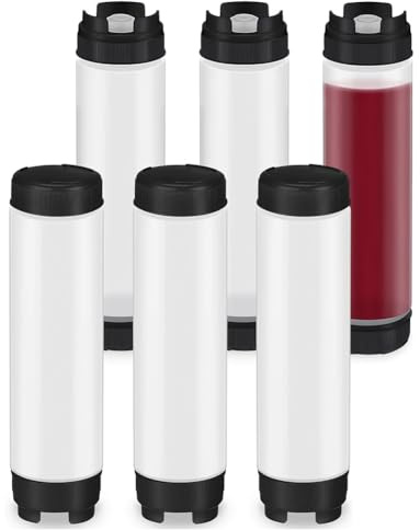 Agmoctz 6 Exprimibles para Condimentos de 16 Onzas, Botella Exprimible de Plástico Invertida para Salsas, Dispensador de Válvula Grande con Punta Recargable