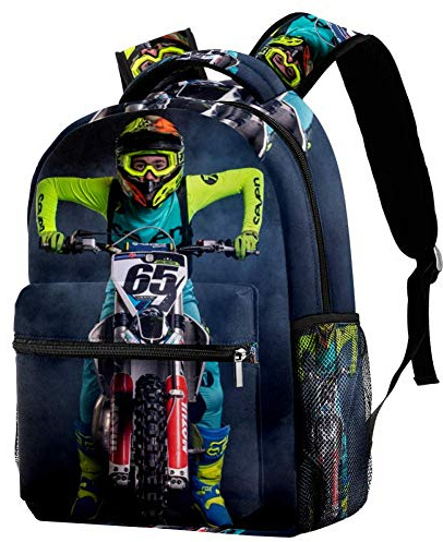 Sac à Dos Enfant Motocross Sac à Dos Garçon, Sac Ecole 29.4x20x40cm