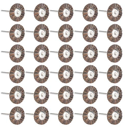 30 Stück Drahtbürsten Dremel Bürsten Draht Pinsel Set Polieren Reinigung Drehwerkzeug für Bohrmaschine rotierende Werkzeuge(#4)